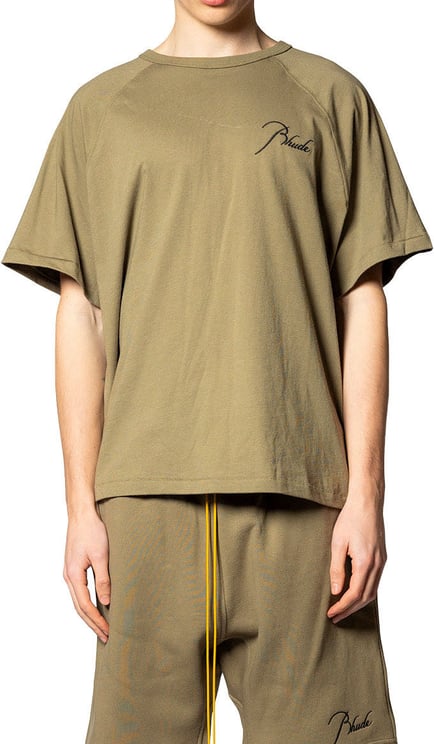Rhude CLASSIQUE RAGLAN TEE MOSS GREEN / BLACK