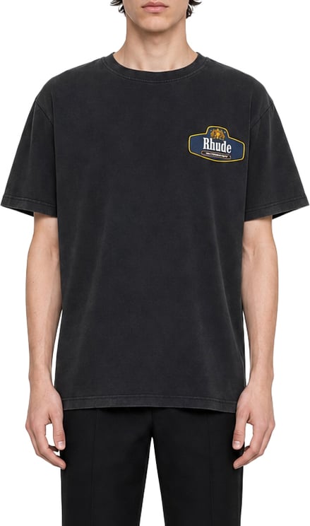 Rhude RACING CREST TEE VINTAGE BLACK/NAVY OS