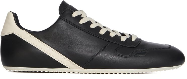 Rick Owens Baskets run Minimal Sneak cuir noir blanc Rick Owens Homme RU02E 1889 LCO 09