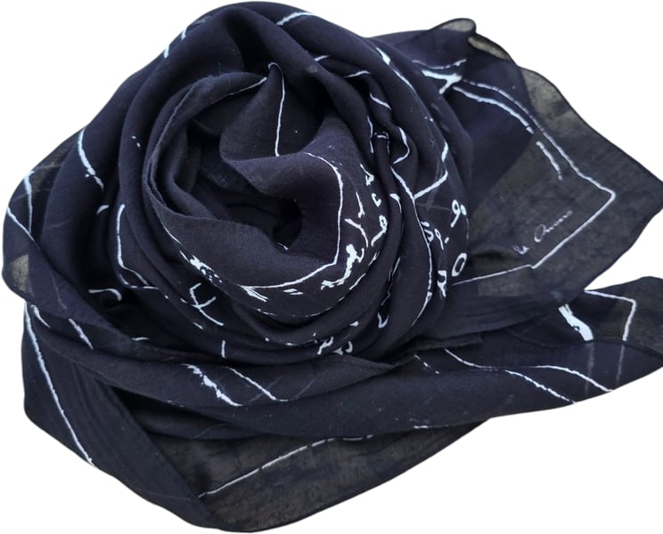 Rick Owens Chech noir zodiac blanc 140X140 Printed Cot astro coton Rick Owens Homme Femme RP01F 6467 SCARP1 0911