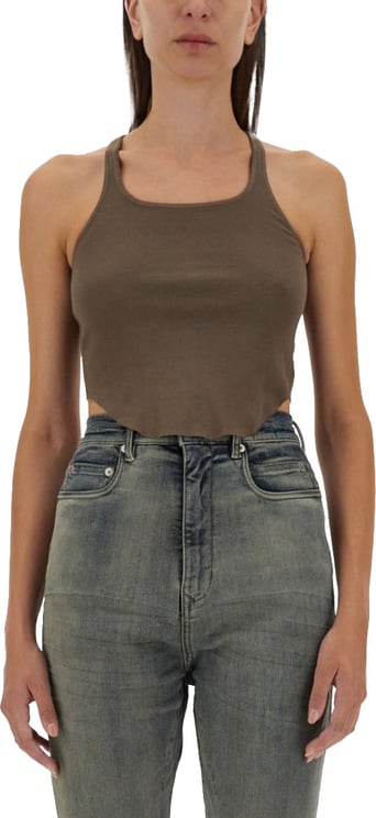 Rick Owens DRKSHDW Cropped Fitted Tank Top