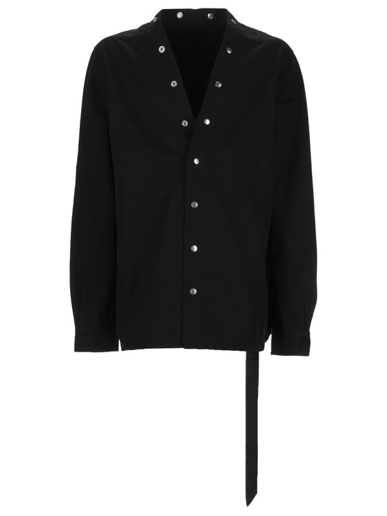 Rick Owens DRKSHDW Black Larry Extended Strap Cotton Shirt