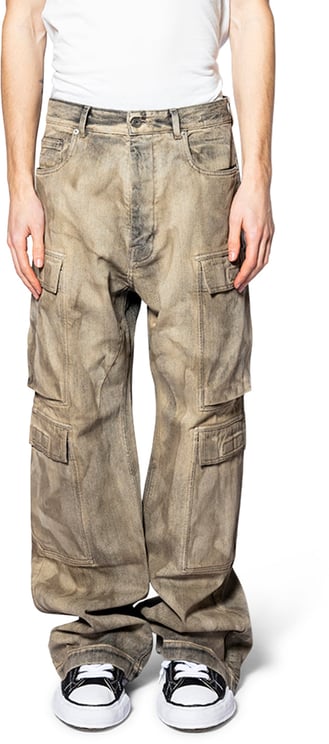 Rick Owens DRKSHDW PANTALONI IN DENIM DOUBLE CARGO JEANS DUST