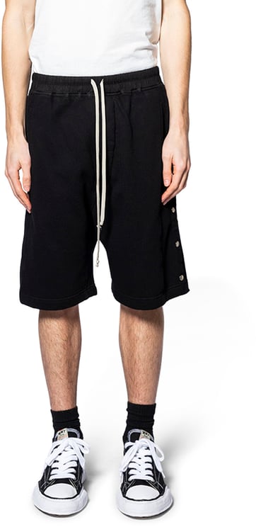 Rick Owens DRKSHDW SHORTS IN FELPA WIDE PUSHER SHORTS BLACK