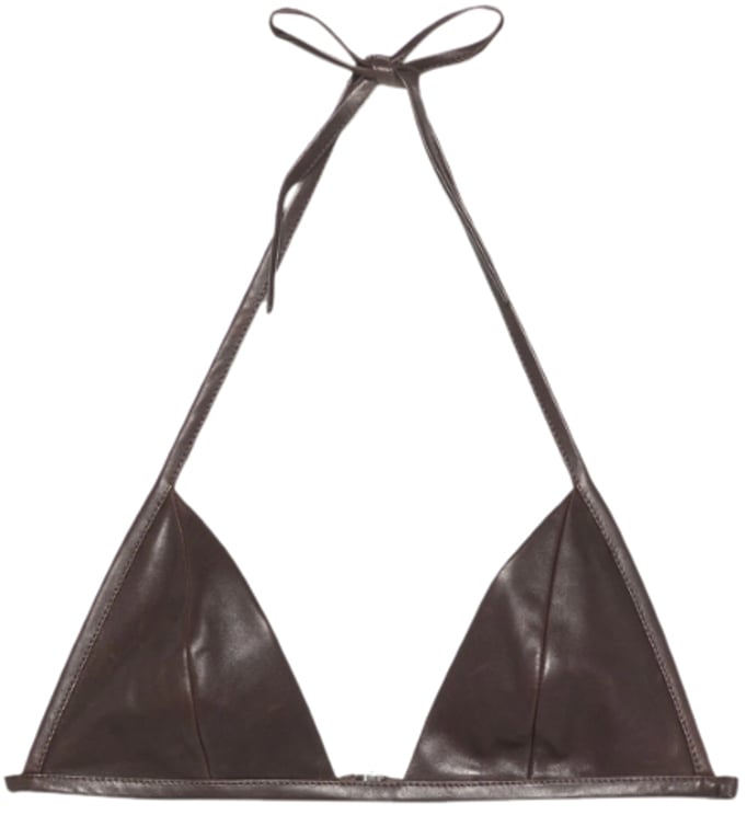 Rick Owens Reggiseno In Pelle Bra Mahogany