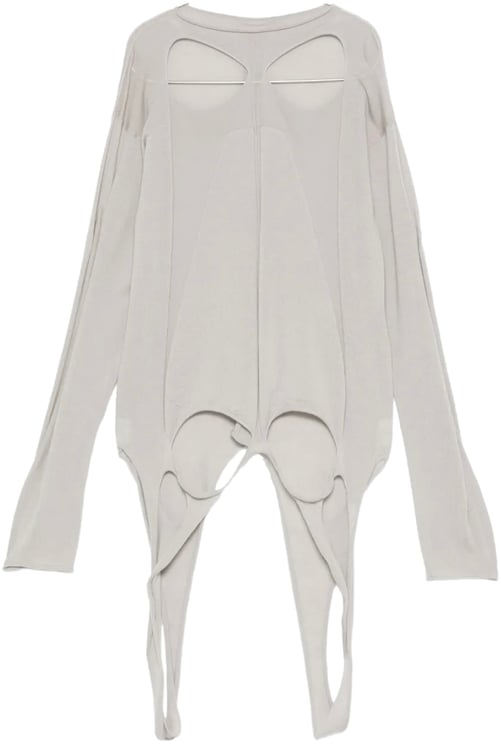 Rick Owens Slashed Oversized Pull Pearl