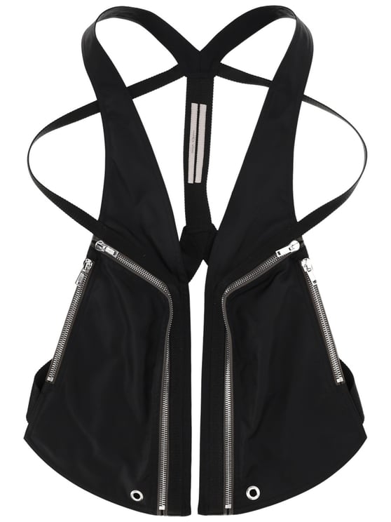 Rick Owens Neutral Bauhaus Harness Back Zippered Vest