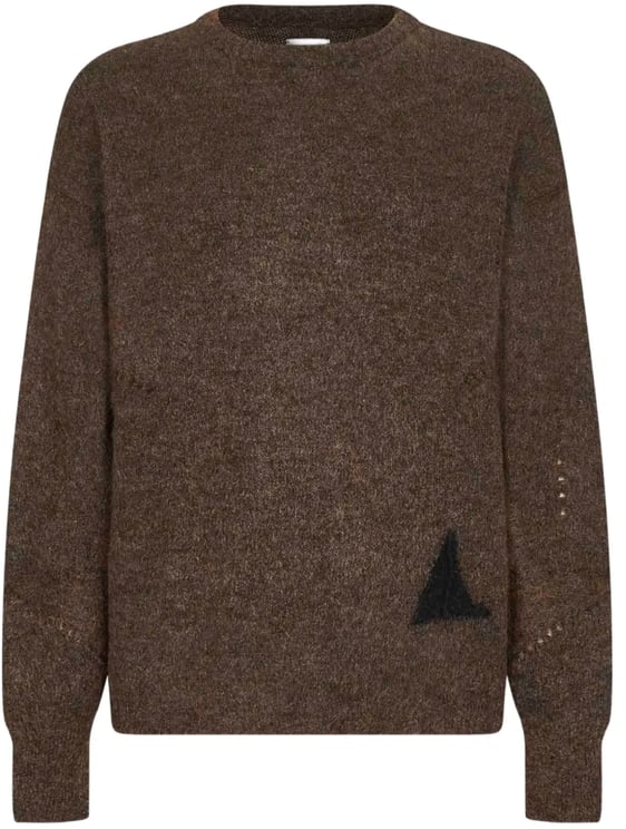 ROA Dropstitch Mohair Knit Crewneck Brown