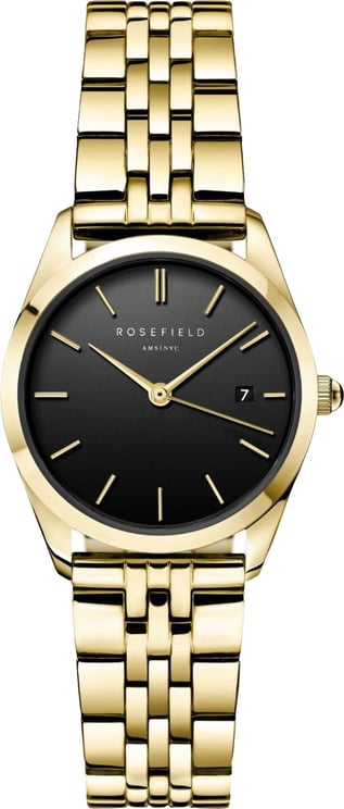 Rosefield Rosefield Horloge ABGSG-A19 The Ace XS Staal met Geelgouden Plating Quartz met Zwarte Wijzerplaat