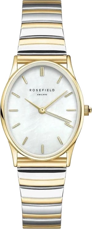 Rosefield Rosefield Horloge OVWDSG-OV17 The Oval Staal Bi-color Quartz met Witte Wijzerplaat
