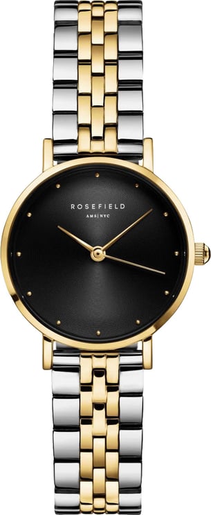 Rosefield Rosefield Horloge SEBDSG-SE04 Small Edit Black Staal Bi-Color Quartz met Zwarte Wijzerplaat 26mm