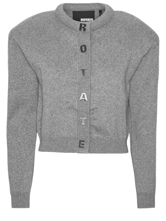 Rotate Letters Cropped Cotton-Cashmere Knit Cardigan
