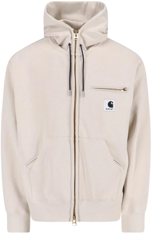 Sacai Cotton Zip Jacket With Contrasting Logo Patch