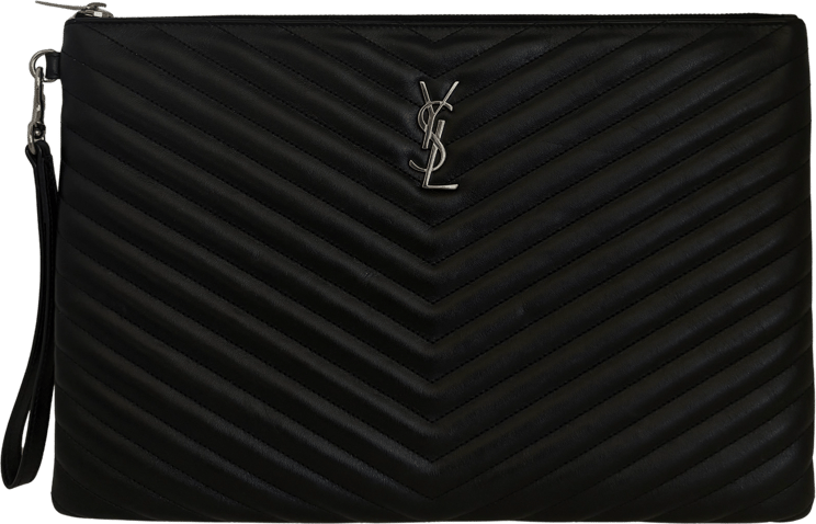 Saint Laurent Saint Laurent Cassandre Matelassé quilted leather document holder Black / very good