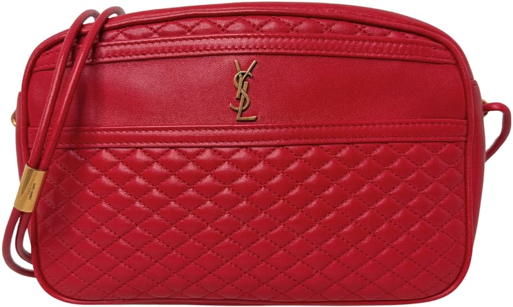 Saint Laurent Saint Laurent Victoire Camera Bag Red Lambskin / very good