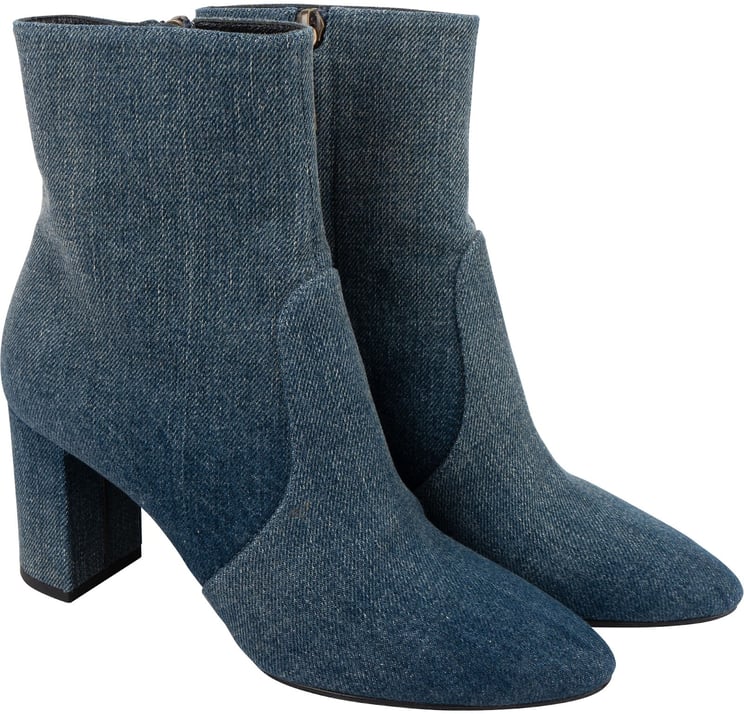 Saint Laurent Saint Laurent Blue Denim Ankle Boots (37)