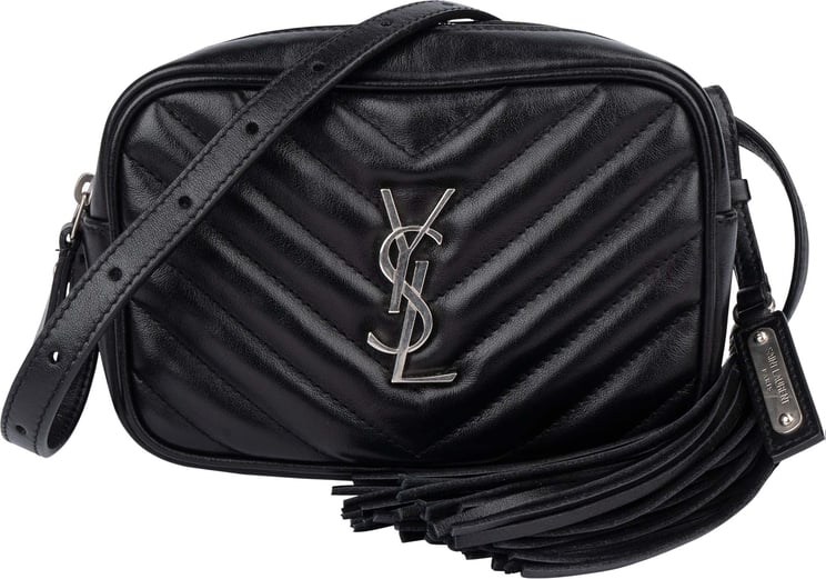 Saint Laurent Saint Laurent Black Chevron Leather Lou Crossbody Bum Bag