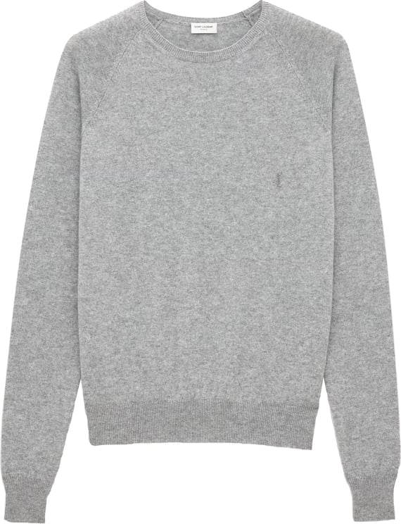 Saint Laurent Grey Pull Cassandre Cashmere Pullover