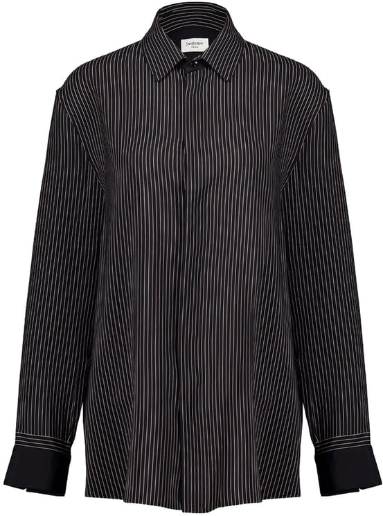 Saint Laurent Black Pinstripe Fabric Shirt