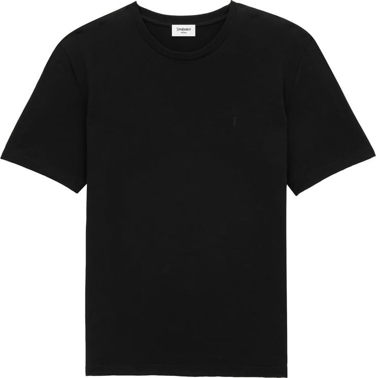 Saint Laurent Classic Black Embroidered Logo T-Shirt