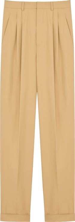 Saint Laurent Neutral Pantaloni Slim-Fit Tailored Trousers