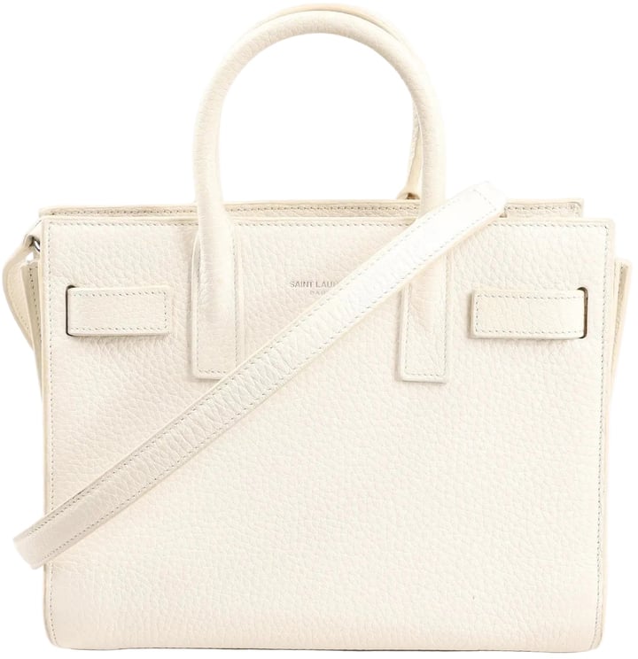 Saint Laurent Saint Laurent Paris Sac de Jour Nano Leather 2Way Handbag White 340778