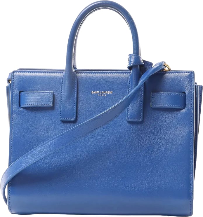 Saint Laurent Saint Laurent Paris Sac de Jour Nano Leather 2Way Handbag Blue 340778