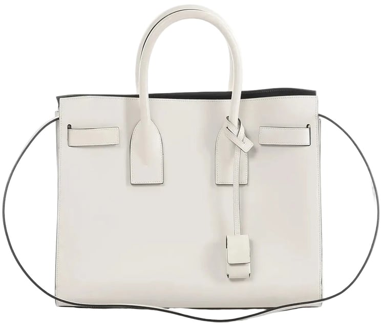 Saint Laurent Saint Laurent Paris Sac de Jour Leather 2way Handbag in White 378299