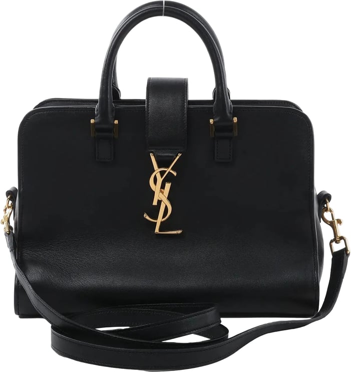 Saint Laurent Saint Laurent Paris Baby Cabas Leather Handbag in Black 372087