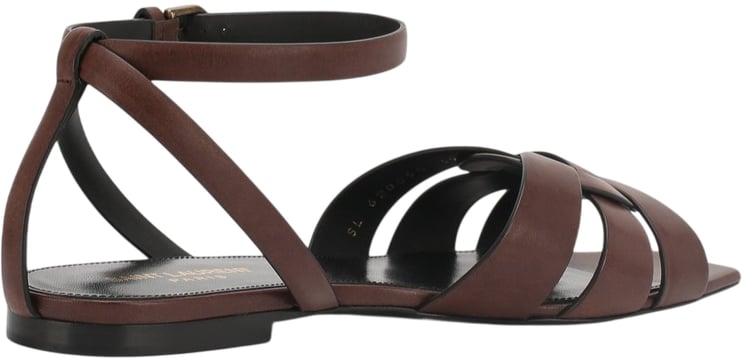 Saint Laurent Sandalo piatto tribute chocolate