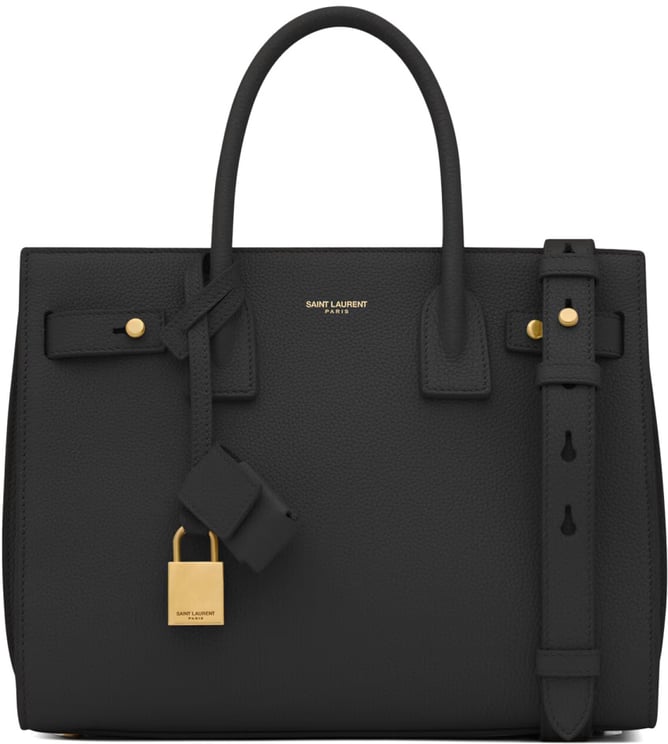Saint Laurent Pebbled Leather Handbag With Dual Handles