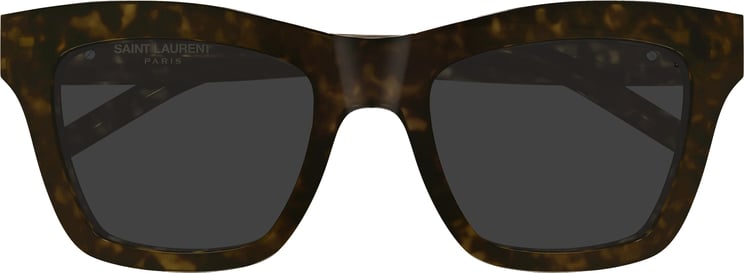 Saint Laurent Oversized Tortoiseshell Sunglasses with Silver-tone Logo Detail