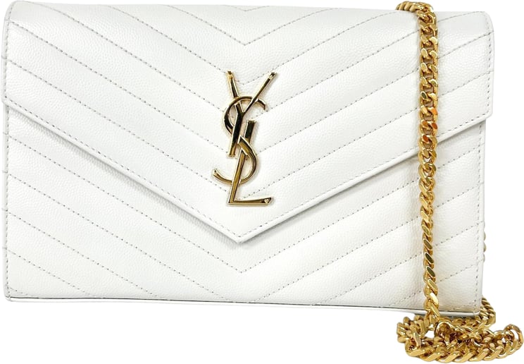 Saint Laurent Saint Laurent Classic Monogram Flap Wallet Matelasse Chevron Leather Large