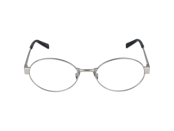 Saint Laurent Silver Round Metal Eyeglasses