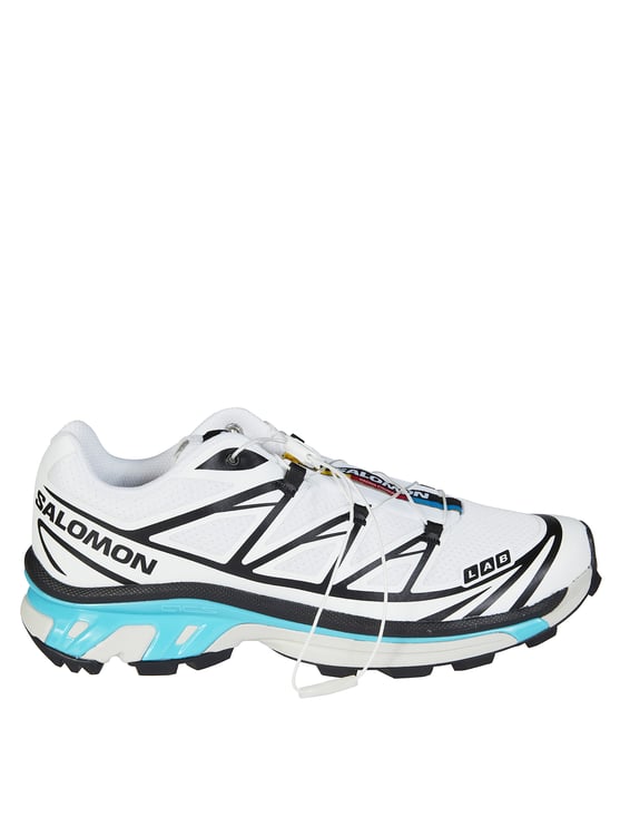 Salomon White Geometric Overlays Cushioned Sneakers