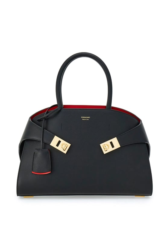 Salvatore Ferragamo Leather Hug Th S Structured Shoulder Bag