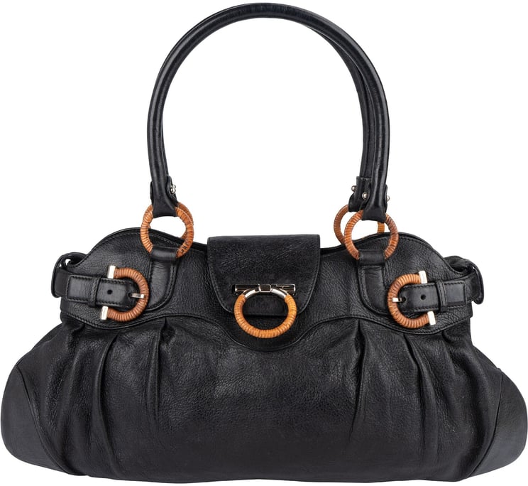 Salvatore Ferragamo Salvatore Ferragamo Pebbled Leather Marisa Handbag