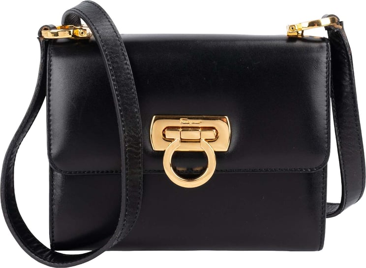 Salvatore Ferragamo Salvatore Ferragamo Leather Gancini Mini Flap Crossbody Bag