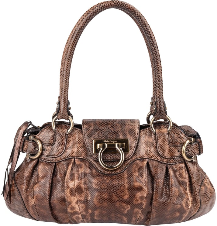 Salvatore Ferragamo Salvatore Ferragamo Python Marisa Satchel Shoulder Bag