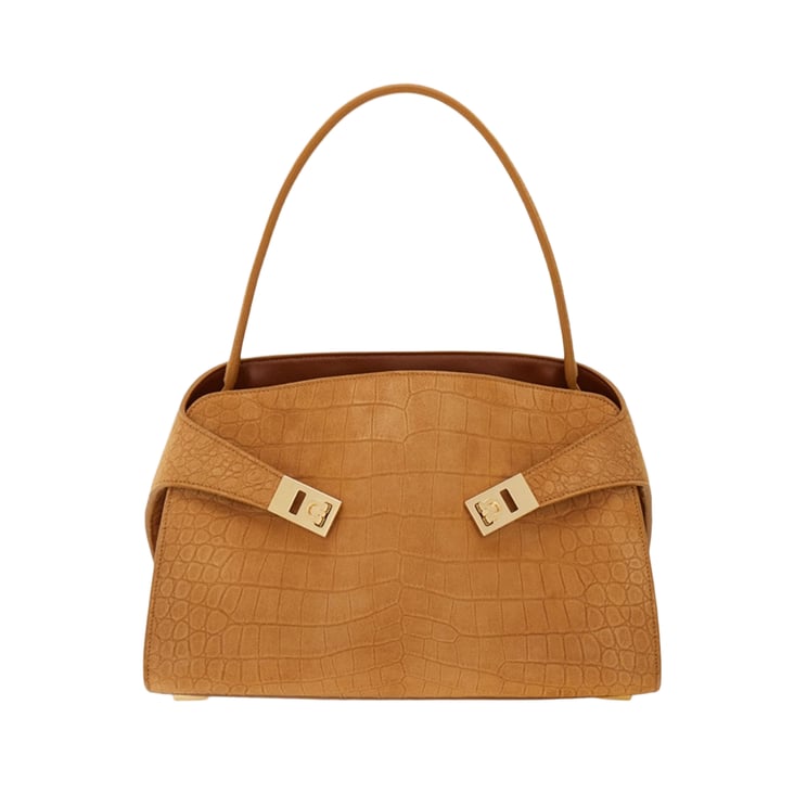 Salvatore Ferragamo Hug Soft Suede Shoulder Bag