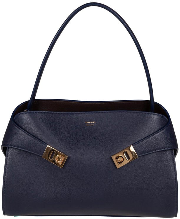 Salvatore Ferragamo Ferragamo hug sh leather shoulder bag, blue
