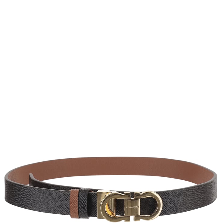 Salvatore Ferragamo Reversible Leather Belt With Double-Hook Buckle