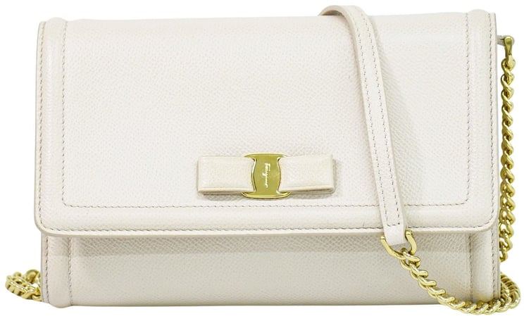 Salvatore Ferragamo Salvatore Ferragamo Vara Bow Chain Flap Bag Leather Mini