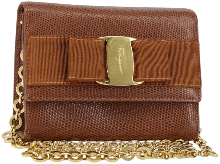 Salvatore Ferragamo Salvatore Ferragamo Vala Shoulder Bag Embossed Leather