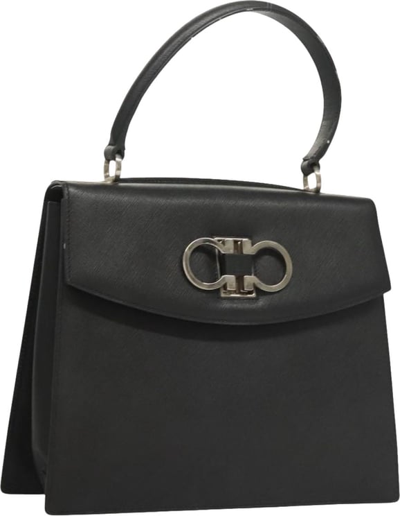 Salvatore Ferragamo Salvatore Ferragamo Double Gancini Top Handle Saffiano Leather Small