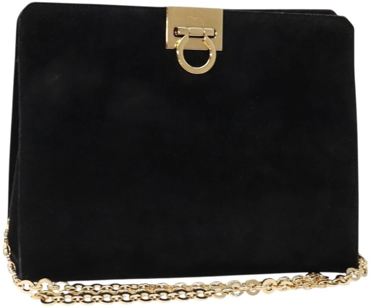 Salvatore Ferragamo Salvatore Ferragamo Gancini Chain Shoulder Bag Suede