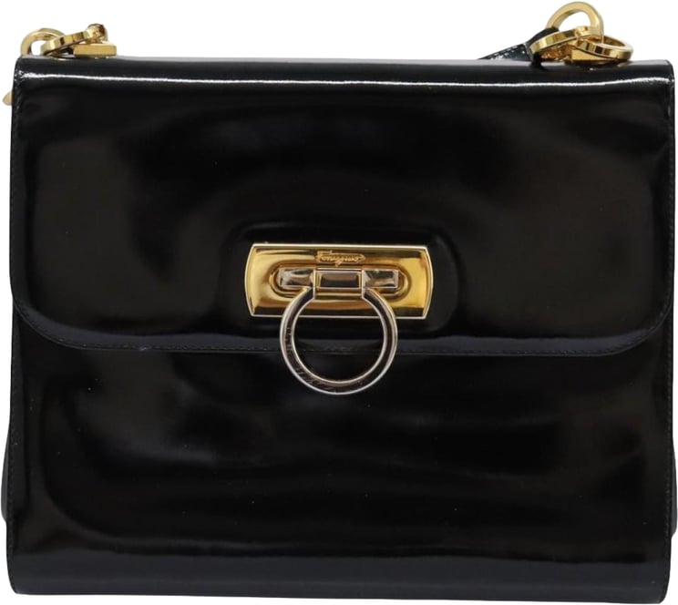 Salvatore Ferragamo Salvatore Ferragamo Gancini Flap Patent Leather
