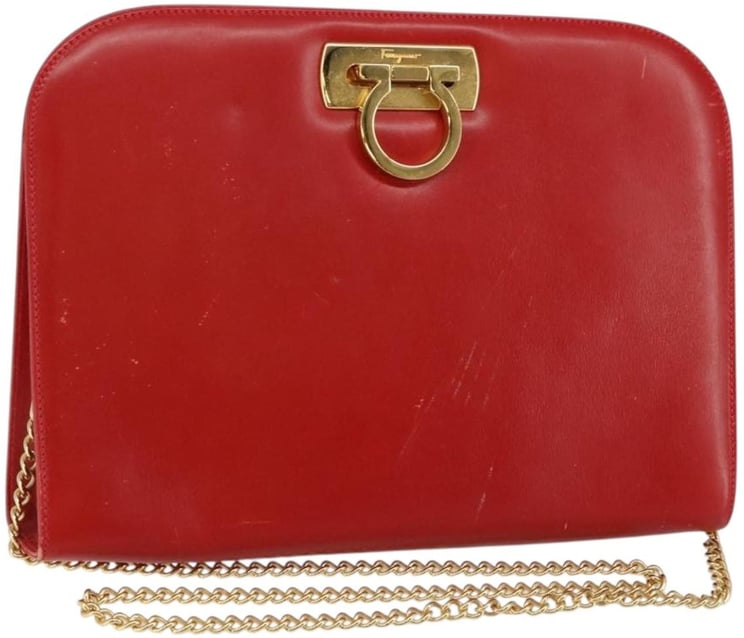 Salvatore Ferragamo Salvatore Ferragamo Vintage Gancini Chain Shoulder Bag Leather Small