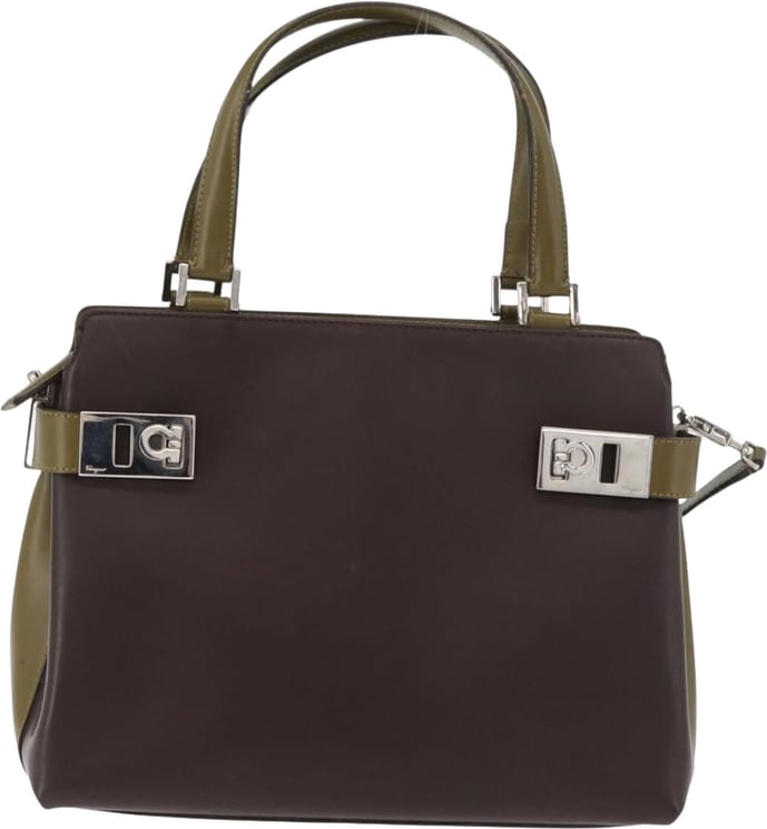 Salvatore Ferragamo Salvatore Ferragamo Double Gancini Side Buckle Tote Patent Leather