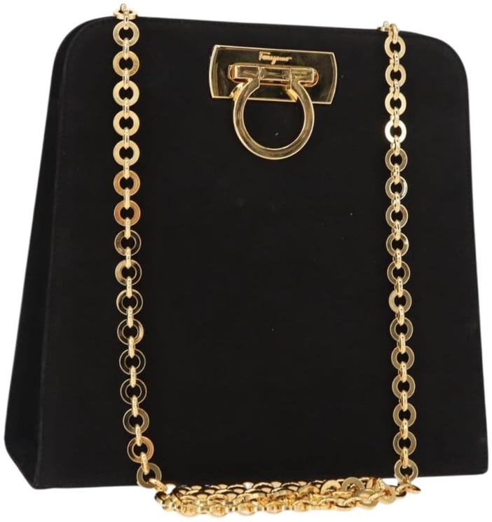 Salvatore Ferragamo Salvatore Ferragamo Vintage Gancini Chain Shoulder Bag Suede Small